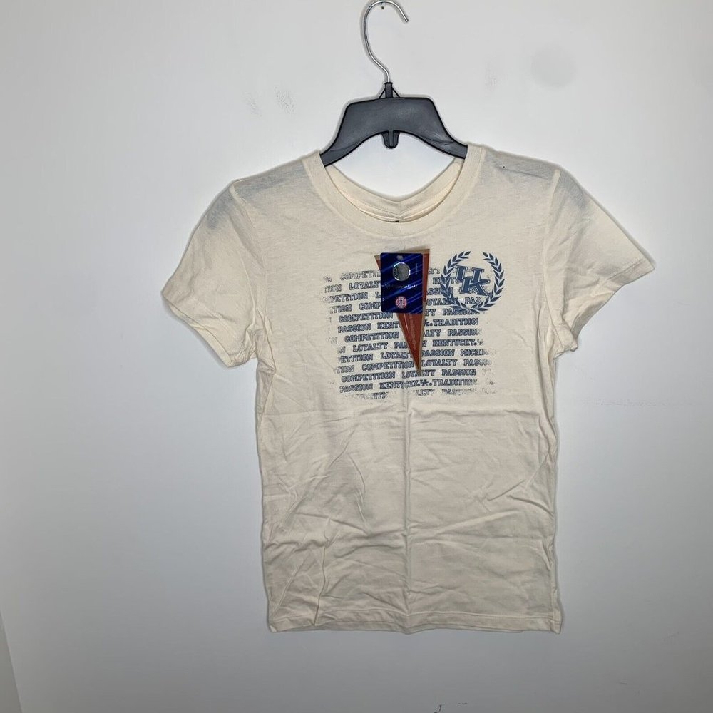 NWT ESPN U Womens M White/Blue UK University of Kentucky Wildcats Shirt